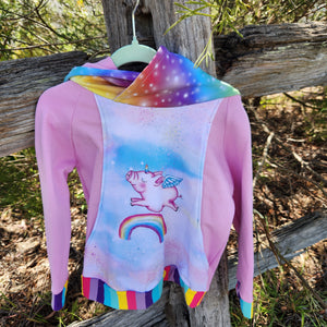 Hoodie - Rainbow Pig - Size 4